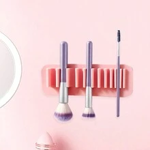 1 Giá để cọ trang điểm gắn tường bằng silicon & Giá phơi bàn chải đánh răng có giác hút, đựng bút & cọ - Nhiều màu - Xem 4