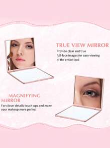 15件套玫瑰花化妆镜套装，包含10/5个折叠式花朵化妆镜、10/5个缎面发带、10/5个白色欧根纱袋，适合作为新娘礼物、婚礼回礼、便携式化妆镜，是婚礼、单身派对、新娘送礼会、宾客礼物和派对回礼的理想之选。 - 多色 - 查看 10