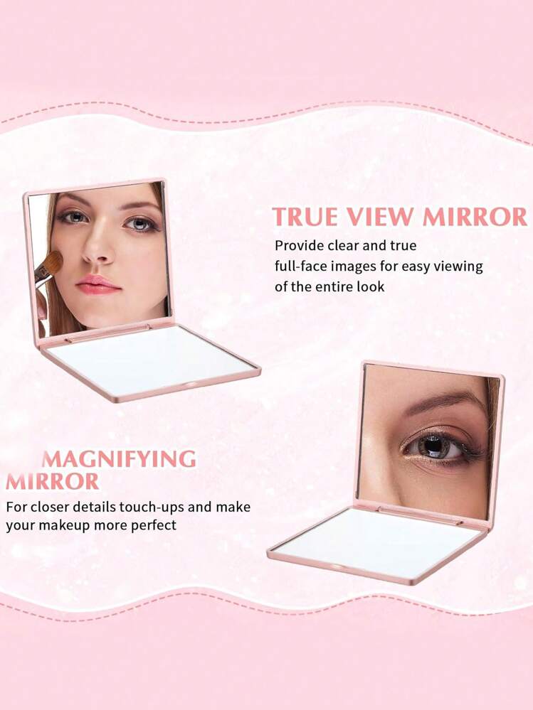 15 Peças Conjunto de Espelho de Maquiagem com Flor de Rosa, Inclui 10/5 Peças Espelhos de Flor Dobráveis, 10/5 Peças Faixas de Cabelo de Cetim, 10/5 Peças Sacos de Organza Branca, Adequado como Presente de Noiva, Lembrança de Casamento, Espelho de Maquiagem Portátil, Ideal para Casamentos, Despedidas de Solteira, Chás de Panela, Presentes para Convidados e Lembrancinhas de Festa - multicolorido - Visão 10