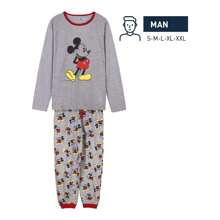 Disney Long Single Jersey Pajamas Mickey Gray Long Cotton Pajamas | Comfortable And Elegant Set For Sleeping And Resting | Mickey Pajamas With Easy Care - Multicolor - View 1