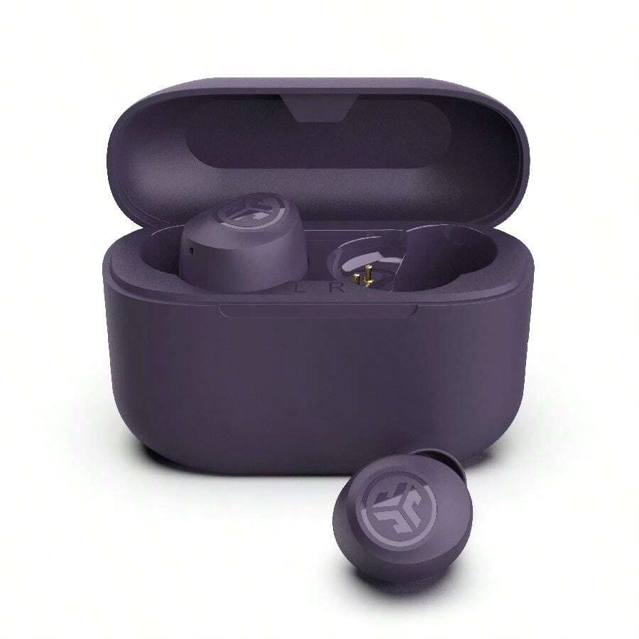 JLab Go Pop+ True Wireless Bluetooth Earbuds + USB Charging Case, Dual Connect, IPX4 Sweat Resistance, Bluetooth 5.1 Connection, 3 EQ Sound Settings Signature, Balanced, Bass Boost - Violet+ - View 1