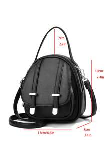 Balo nhỏ đa năng thiết kế khóa kéo mới dành cho nữ - màu đen - Xem 4