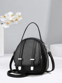 Balo nhỏ đa năng thiết kế khóa kéo mới dành cho nữ - màu đen - Xem 1