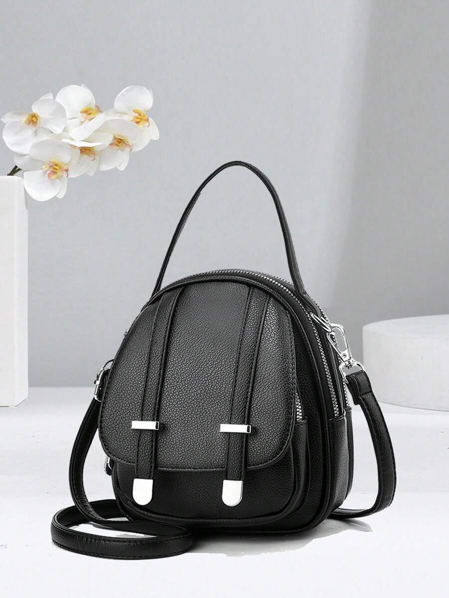 Balo nhỏ đa năng thiết kế khóa kéo mới dành cho nữ - màu đen - Xem 1