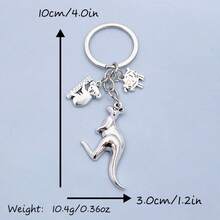 1 chiếc móc khóa hình động vật hoạt hình bằng thép không gỉ, unisex, hình chuột túi, gấu koala, cừu, voi, hươu dễ thương, phụ kiện quà tặng cho mẹ, bố, nhân dịp tốt nghiệp và giáo viên. - Bạc - Xem 4