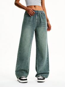 Tween Girls Retro Loose Straight Leg Jeans,