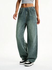 Tween Girls Retro Loose Straight Leg Jeans,