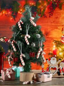 2 Stücke Weihnachts-Lutscher Ornamente Zuckerstangen zum Aufhängen, Filz Zuckerstangen Ornamente, Süßigkeiten Weihnachtsbaum Dekorationen Weihnachtsbaumschmuck