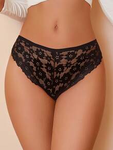 4 件套女士多色蕾丝 V 腰低腰三角裤 - 彩色 - 查看 6