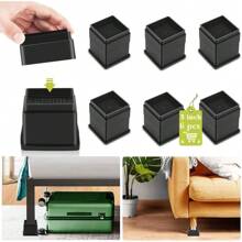 Furniture Risers, Adjustable Bed Risers Heavy Duty For Table Desk Couch Chair Sofa Cabinet Bed Frame Dorm, Square Stackable Table Leg Risers Lift Height - (2in+1in )x 4pack - View 9