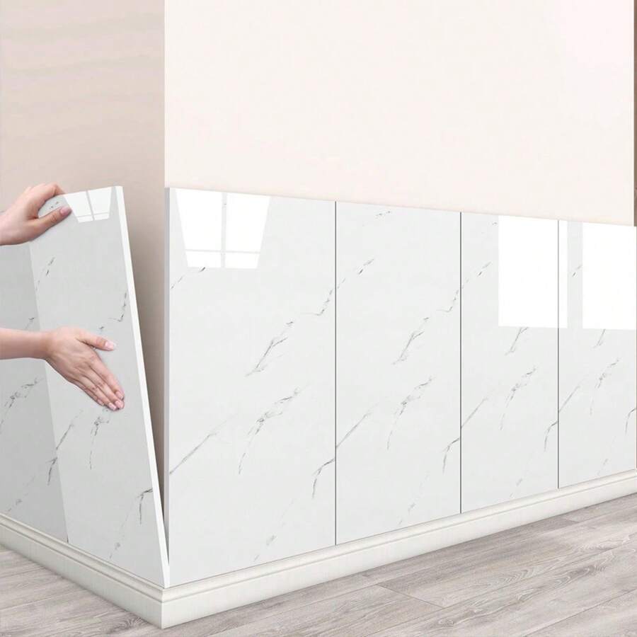 50 miếng/bộ 9m² Miếng dán tường tự dính họa tiết đá cẩm thạch, Miếng dán tường bằng tấm nhôm composite, Miếng dán sàn gạch đá cẩm thạch giả PVC, Thích hợp cho phòng khách, phòng tắm, nhà bếp, trang trí nhà cửa. Giấy dán tường dày thông dụng cho sàn và tường, Giấy dán tường tự dính cải tạo nhà