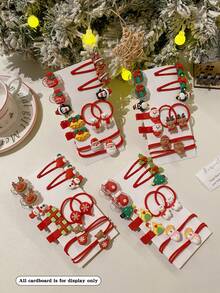 12 件女士圣诞蝴蝶结发带、发箍、发夹、发夹、发爪、爪夹套装圣诞装饰品、圣诞老人、圣诞麋鹿、圣诞铃铛、圣诞雪人、圣诞礼物、圣诞姜饼人可爱秋冬橡皮筋、发绳、松紧带、发箍、头巾 - 彩色 - 查看 9