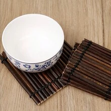 1 件竹茶盘、耐热茶杯架、茶壶和配件盘、传统日本茶道套装返校 - 棕色 - 查看 5