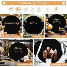 1pc Solid Color Round Background Cover Set With 2 Clips, Stretchy Round Background Backdrop Cloth Cover For Birthday Party, Wedding, Events Decor, 5/6/6.6/7.2FT (Excluding Metal Frame),Christmas