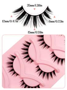 5 Pairs Manga Lashes Cat Eye Style 3D Lashes Dramatic Soft Cross Wispy Reusable Eyelash Extensions Fox Eye Lashes Suitable For Party