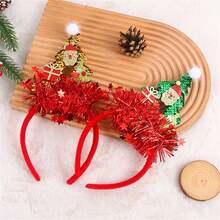 1 Băng đô cây thông Noel lấp lánh nhiều màu sắc, quà tặng 3D sáng tạo hình ông già Noel, đồ đội đầu trang trí Giáng sinh [Lưu ý: Phụ kiện sản phẩm có thể có một số vết keo do lắp ráp thủ công] - Nhiều màu - Xem 5