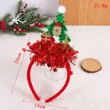 1 Băng đô cây thông Noel lấp lánh nhiều màu sắc, quà tặng 3D sáng tạo hình ông già Noel, đồ đội đầu trang trí Giáng sinh [Lưu ý: Phụ kiện sản phẩm có thể có một số vết keo do lắp ráp thủ công] - Nhiều màu - Xem 2