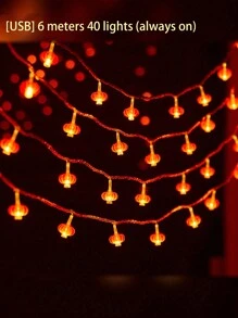 20 LED 红灯笼串灯，中国风仙女串灯，吊灯，适合新年、农历新年、派对装饰最佳礼物 - 紅色燈籠 - 查看 12