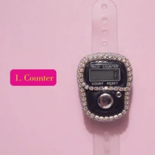 1pc Resettable 5-Digit LCD Electronic Finger Counter With Numeric Display, Suitable For Sports, Training, Muslim Counting, And Bead Counting Ring With Shiny Diamonds - Multicolor - View 4