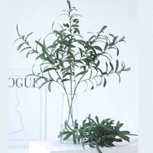 5 pezzi Ramo d'ulivo artificiale da 29,5 pollici, stelo artificiale lungo verde, foglie di ramo d'ulivo artificiale, adatto per decorazione d'ufficio, Natale, cucina, casa, matrimonio, interno