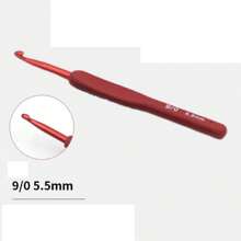 1-9 chiếc kim đan móc len đầu kim loại nhôm mềm nhiều màu sắc Bộ dụng cụ đan kim đan len dệt - Đỏ - Xem 18