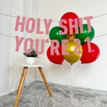 1 Set Rose Gold/Black/Gold Glitter "Holy You're 18 21 30 40 50 60 70 80" Banner, Happy Birthday Celebration Party Decorations