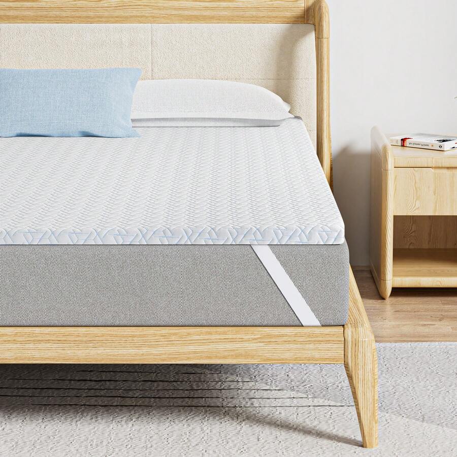 Maxzzz 3 Inch Firm Mattress Topper, Cooling Gel Memory Foam Mattress