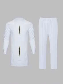 Plus Size Men Dashiki Suits, Minimalist African Print 2 Pieces Set Include Shirt And Pants, Casual Outfit For Weddings, Parties, Dates, Business, 4 Seasons