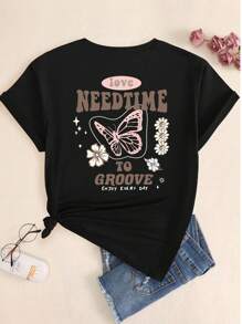 Sweet, Sexy, Sophisticated, Versatile, Hot Girl, Tight, Elegant, Comfortable Love Need Time To Groove Printed Women's Blouse Casual T-Shirt Fashion Premium Comfort Cotton - Vì vậy - Xem 3