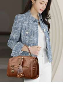 KAIDIFEINIROO 正品柔软 PU 皮革女式手提包复古单肩托特包奢华设计师女士大容量钱包包手提包