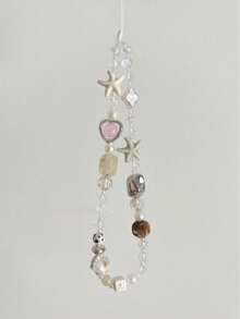 1PCSins Wind Island Sweetheart Dây đeo điện thoại di động Mặt dây chuyền máy ảnh đính hạt Mặt dây chuyền máy ảnh Ccd Chuỗi hạt - trắng - Xem 4