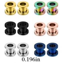 12-36 件耳部拉伸套件 - 14G-00G 入门尺寸 - 手术钢锥形塞螺丝配合隧道 - 牵开器扩张器孔眼，圣诞节、新年、情人节节日礼物 - 耳廓套裝 - 查看 29