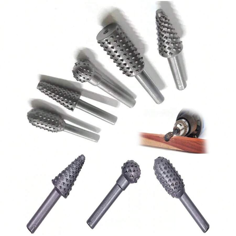 Kit 5 Rotary File Steel Milling Cutter For Wood 1/4 Shank - Bộ 5 Lima (WL-1137) (2 Bộ) - Xem 1