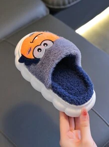 1 Pair Dinosaur Children's Indoor Slippers, Anti-Slip For Toddler Boys And Girls, Infants And Babies, Winter - Grey - View 4