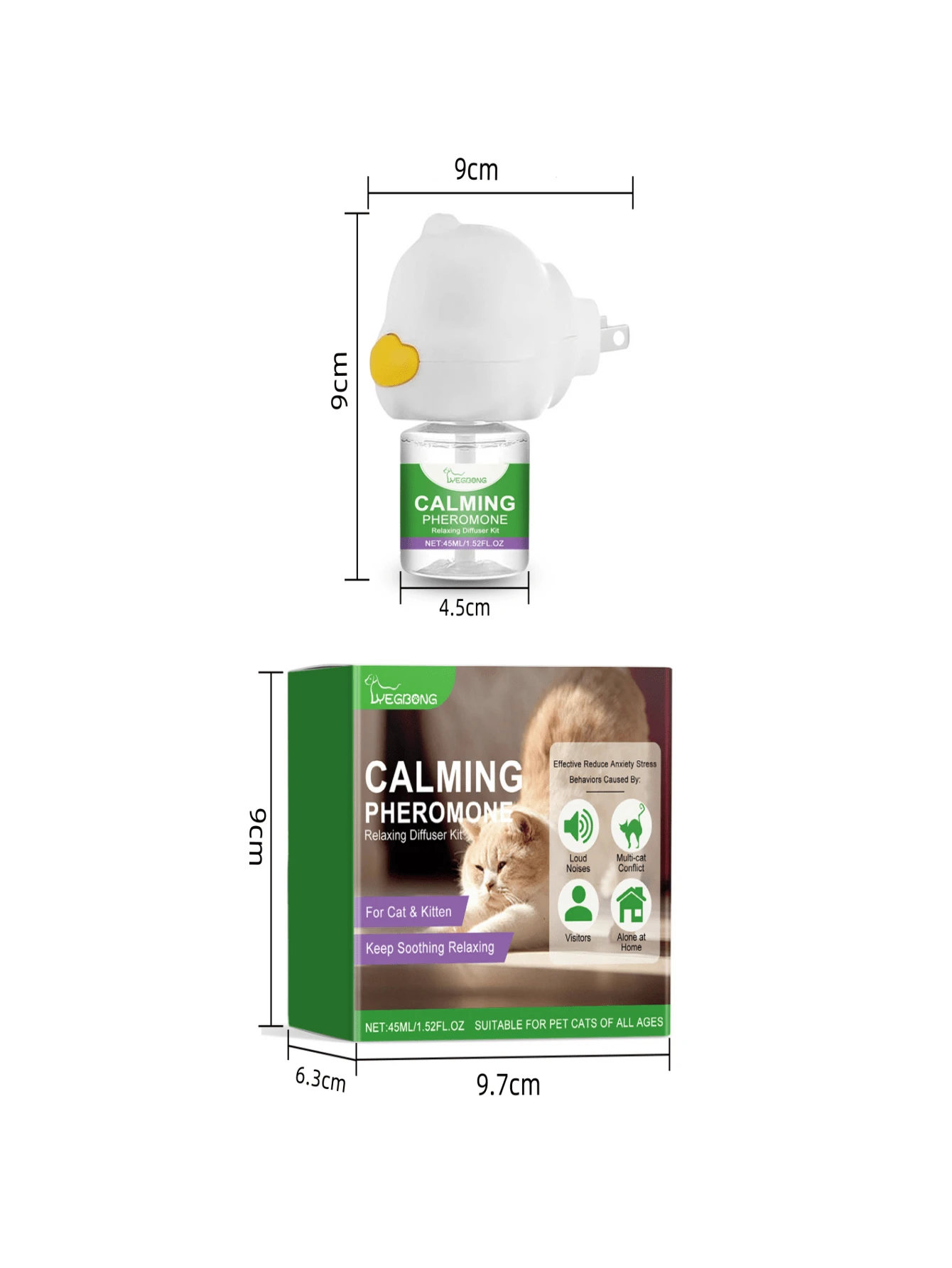 Image showcasing Cat Emotion Care Set, Pets Comfort Calm Anxiety Stress Relief Noise ...