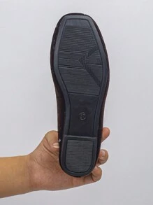 Women's Comfortable & Warm Brown Flat Ballet Flats, Elegant Style For Autumn/Winter Everyday Wear