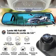 Espejo Retrovisor Con Doble Cámara Hd 4.3 Delantera/trasera - Negro - Ver 2
