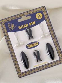 1 Set de Broches para Bufanda, Alfileres para Hiyab, Sujetadores para Pañuelo sin Perforación - Multicolor - Ver 9