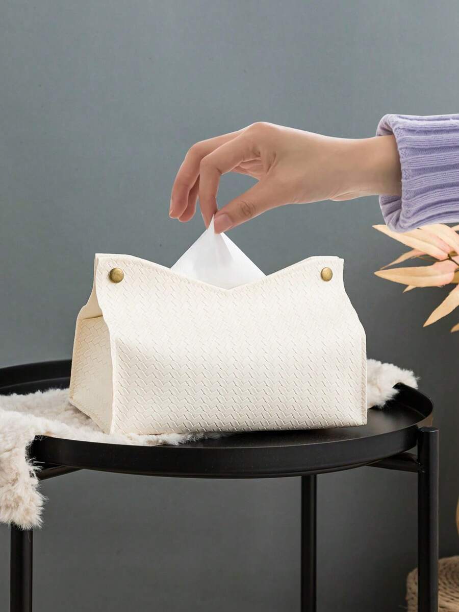 1 buc/2 buc/5 buc/10 buc Cutie pentru prosoape de hârtie cu model în relief, țesute cu spic de grâu alb, din piele PU, în formă de V, impermeabilă, pentru birou, geantă verticală de depozitare pentru prosoape de hârtie, potrivită pentru birou, restaurant, bar, sufragerie, dormitor, toaletă, baie, mașină, grădină, terasă, decorațiuni pentru petreceri de sărbători