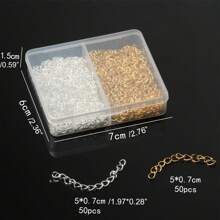 50/100pcs Jewelry Extender Chain Gold & Silver Color For Bracelets, Necklaces, DIY Making Accessories, Suitable As Gifts For Men & Women