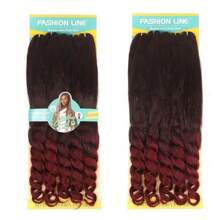 Goddess Style Braided Hair Extensions With Curly Ends Synthetic Hair Bohemian Braided Hair With Ombre Effect. Pre-Looped Braid Extensions For Women. - Màu Hồng Tươi - Xem 1