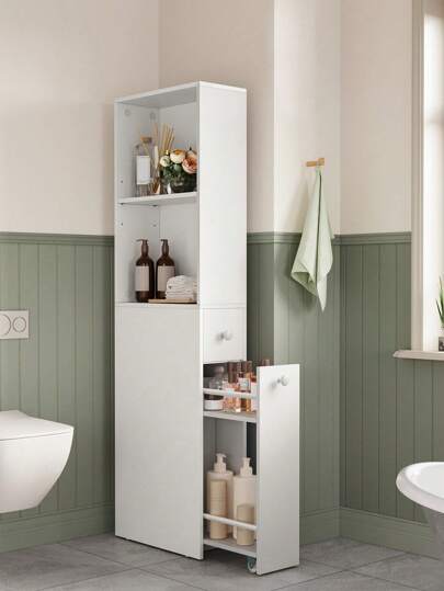 VASAGLE Set di mobili da bagno, decorazione per il bagno di casa, organizer per il bagno, accessori estivi per il bagno, mobili contenitori