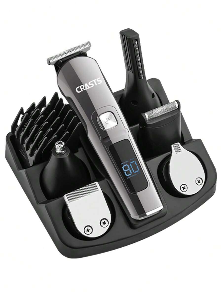 CRASTS 多功能毛发修剪器、理发器、鼻毛修剪器、剃须刀、剃须刀、鬓角修复、美发工具、护发礼品、CXS-004 - 黑色 - 查看 1