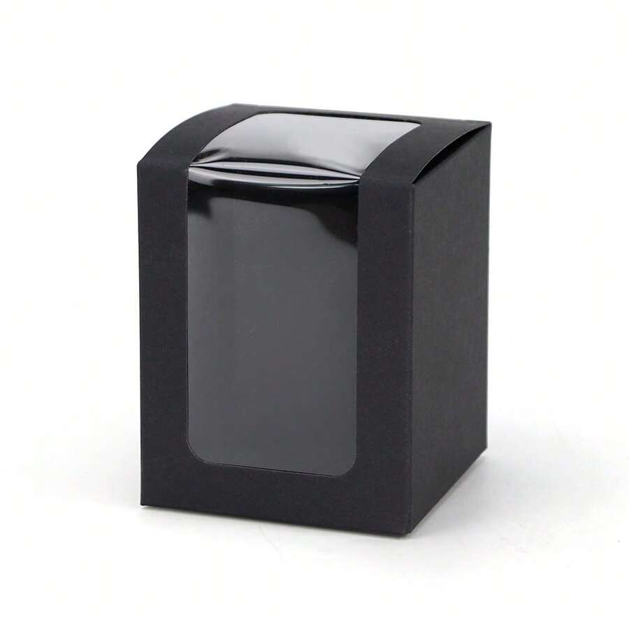20pcs 8x8x10cm Visible Window Carton For Wine Glasses Glasses Candles Gift Box For Wedding Bridal Party Gift Giving Gift Boxes - Black - View 1