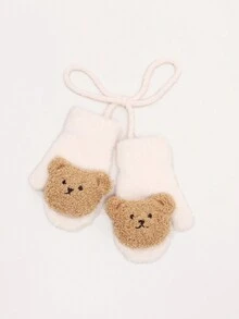 1 para dziecięcych, jednokolorowych, pluszowych misiów ze ściągaczem, modnych, unisexowych, dziecięcych torebek