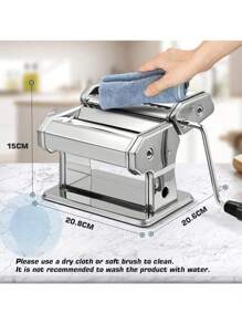 1 台面条机，180 铝合金面条滚筒，配有 9 种可调节厚度设置和 2 个切刀，面条机非常适合制作意大利面条、宽面条、千层面或饺子皮