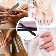 10 件装双面 100/180 粒度直指甲锉 - 黑色 - 查看 5