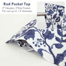 1 Panel Waterfall Watercolor Blooming Flower Thermal Insulated Energy Saving Window Curtain Valance For Living Room Bedroom 2 Layers Rod Pocket 52 Inch By 18 Inch Plus 2 Inch