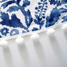 1 Panel Waterfall Watercolor Blooming Flower Thermal Insulated Energy Saving Window Curtain Valance For Living Room Bedroom 2 Layers Rod Pocket 52 Inch By 18 Inch Plus 2 Inch