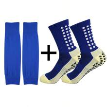2 Pairs Men's Mid-Calf Sports Leg Warmers, Non-Slip Shock-Absorbing Comfy Breathable Sports Leg Warmers, Sports Leg Sleeves Compression Leg Warmers Football Shin Guards - Multicolor - View 2